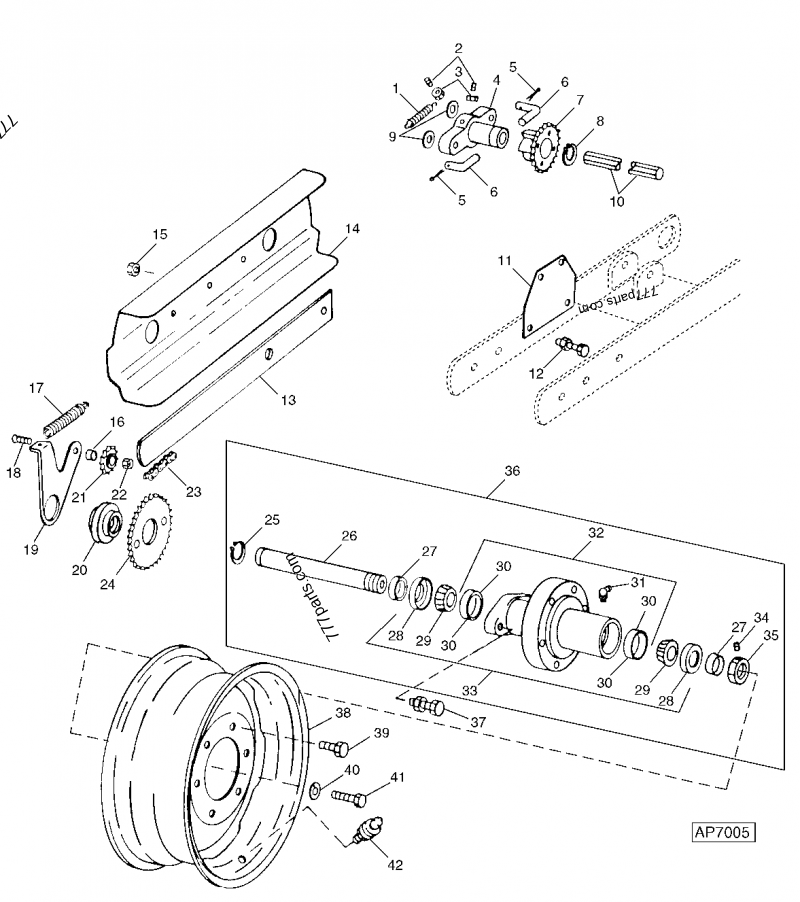 AA42528 Hub - John Deere spare part | 777parts.com