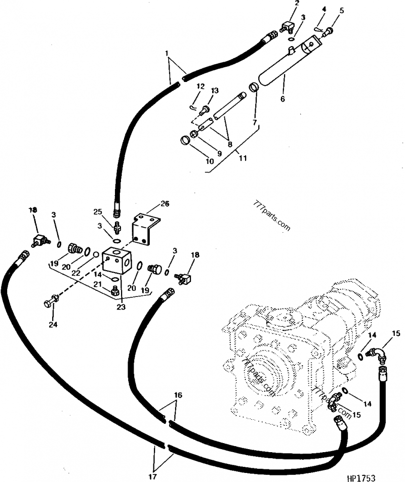 AH96132 Hydraulic Cylinder John Deere spare part