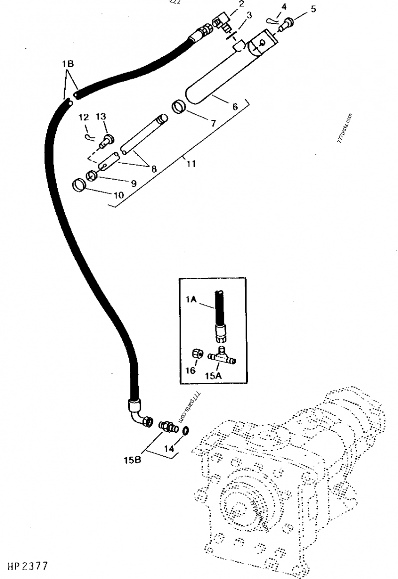 AH96132 Hydraulic Cylinder John Deere spare part