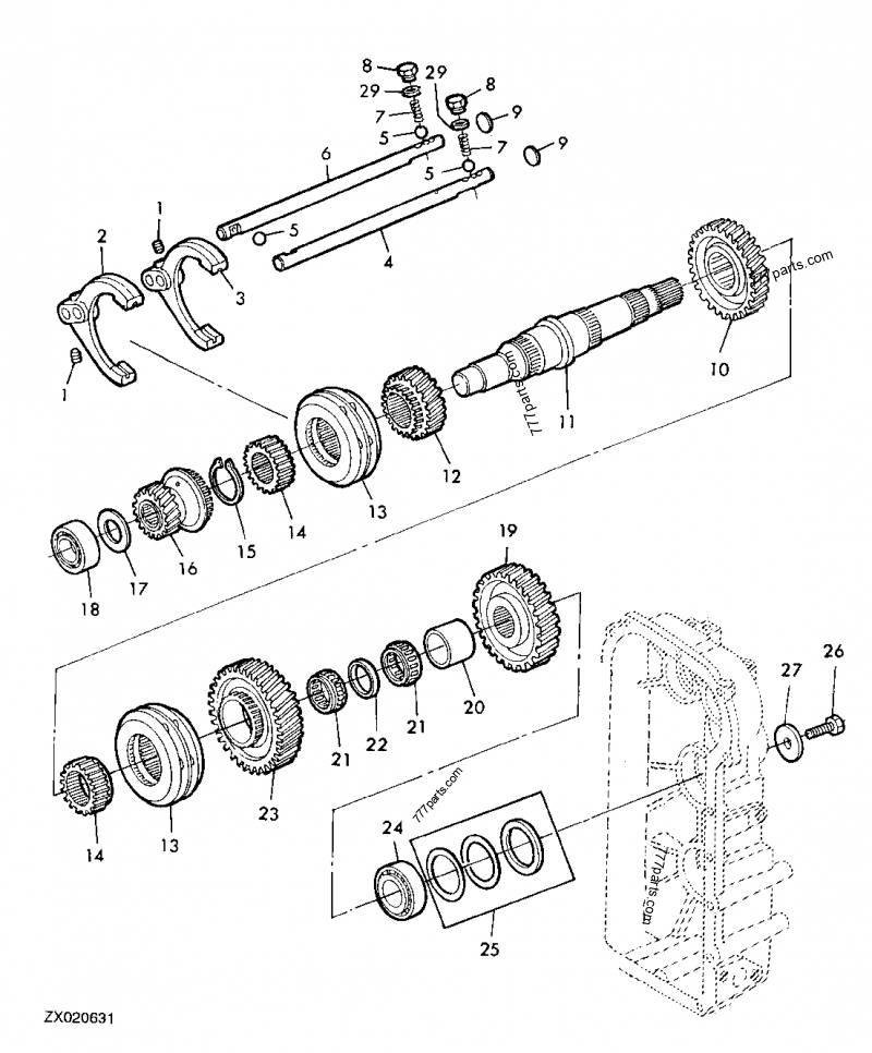 Z72049 Shifter John Deere spare part
