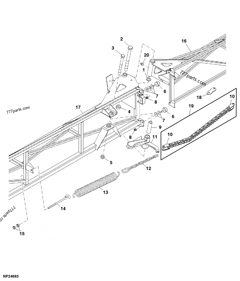 AN400768 Sprayer Boom John Deere spare part