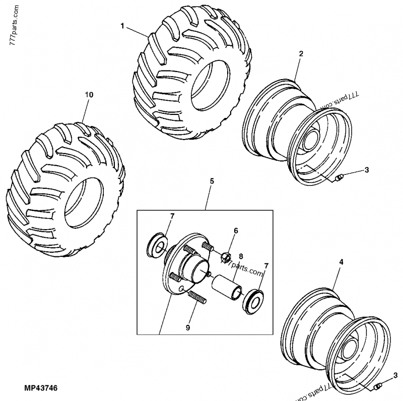 M155437 Tire John Deere spare part