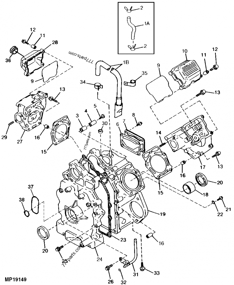 CYLINDER HEAD AND CRANKCASE (6X4) - UTILITY VEHICLE John