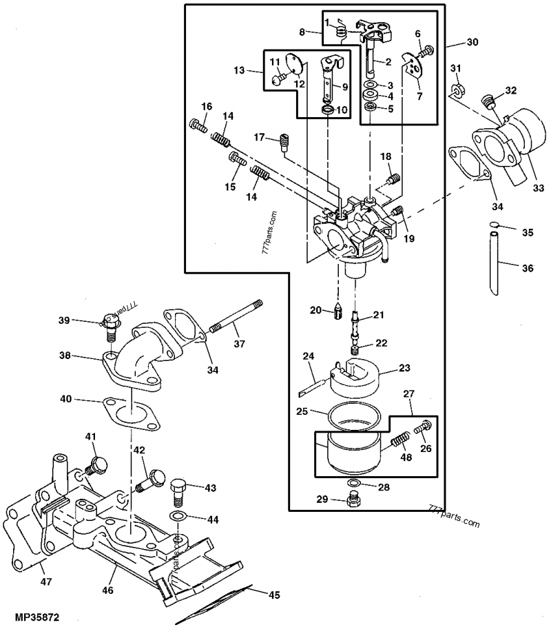 M118627 Air Intake Stack - John Deere spare part | 777parts.com