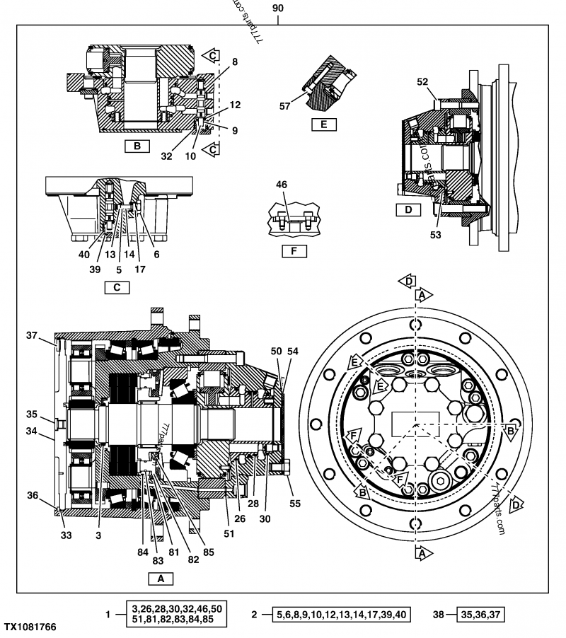 AT308346 Hydraulic Motor John Deere spare part