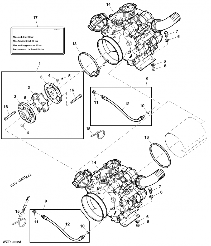 WZW10029 Drain Plug John Deere spare part