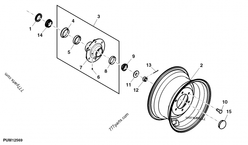 W33049 Hub - John Deere spare part | 777parts.com