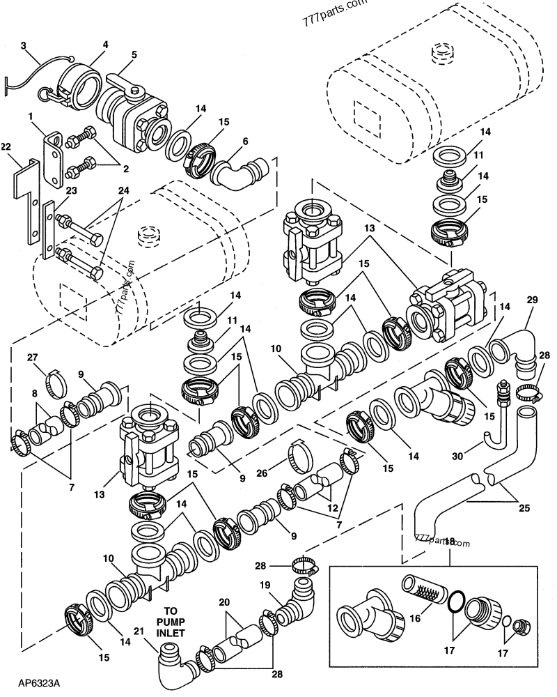 AA44813 Ball Cock Valve - John Deere spare part | 777parts.com