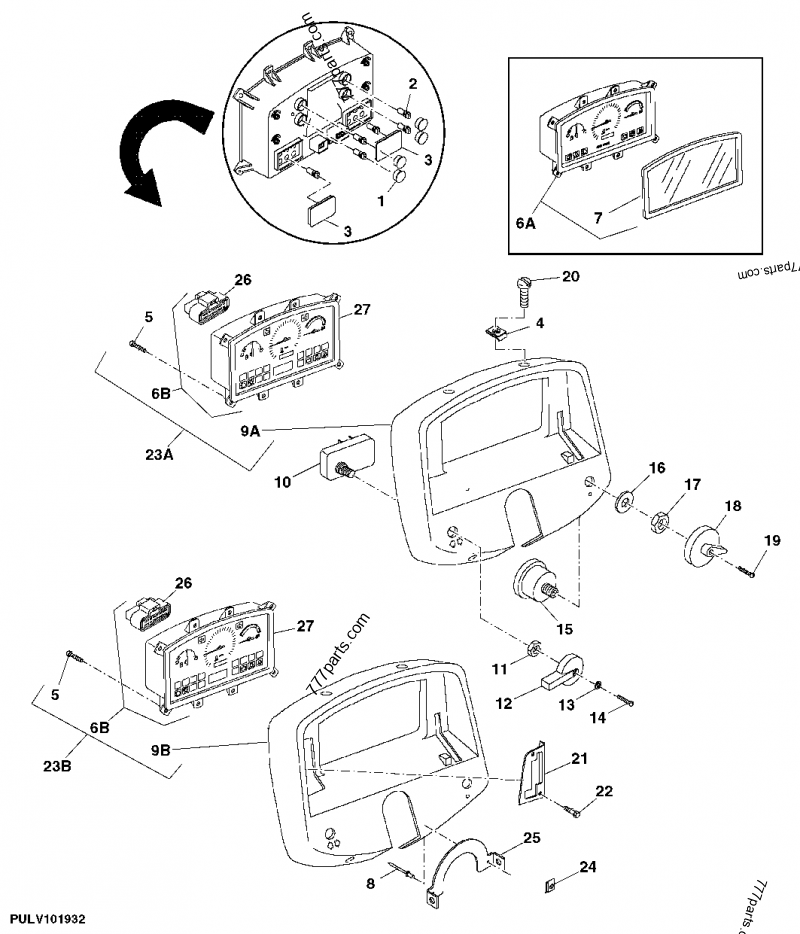 RE232258 Instrument Cluster - John Deere spare part | 777parts.com