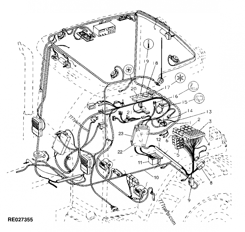 RE43580 Cab Wiring Harness - John Deere spare part | 777parts.com