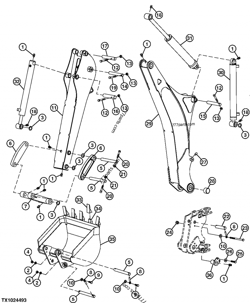 KV18242 Backhoe Bucket - John Deere spare part | 777parts.com