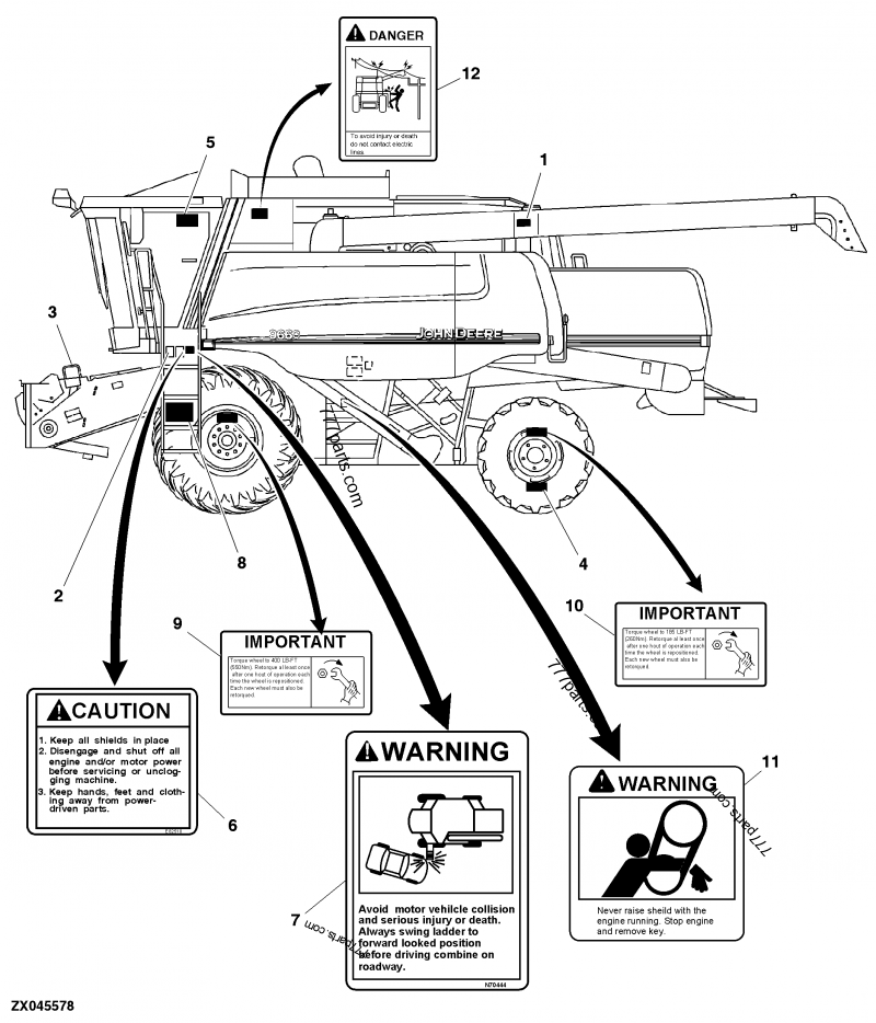H111834 Label John Deere spare part