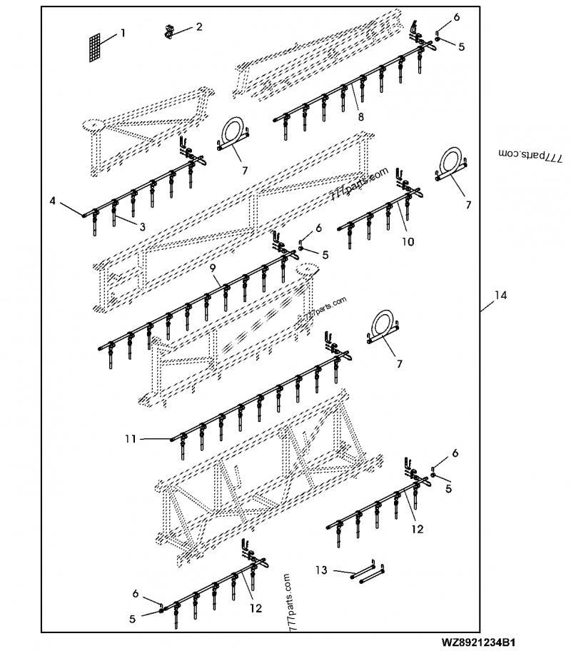 WZ8451290 SPRAYER BOOM John Deere spare part