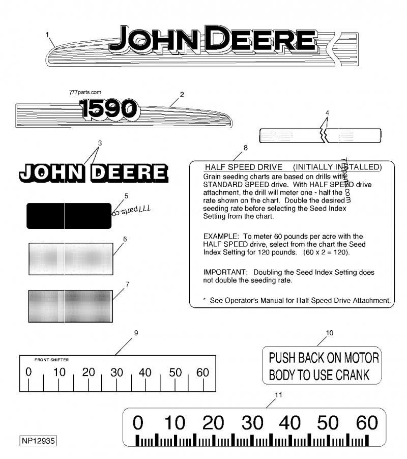 N281629 Label John Deere spare part