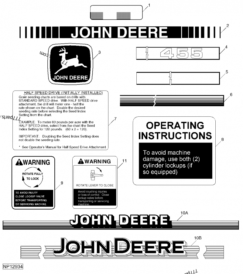 N281629 Label - John Deere spare part | 777parts.com