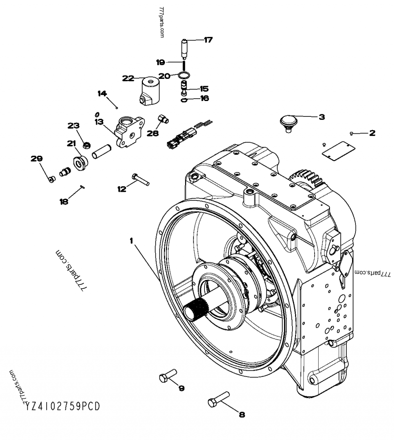 YZ100593 Pin - John Deere spare part | 777parts.com