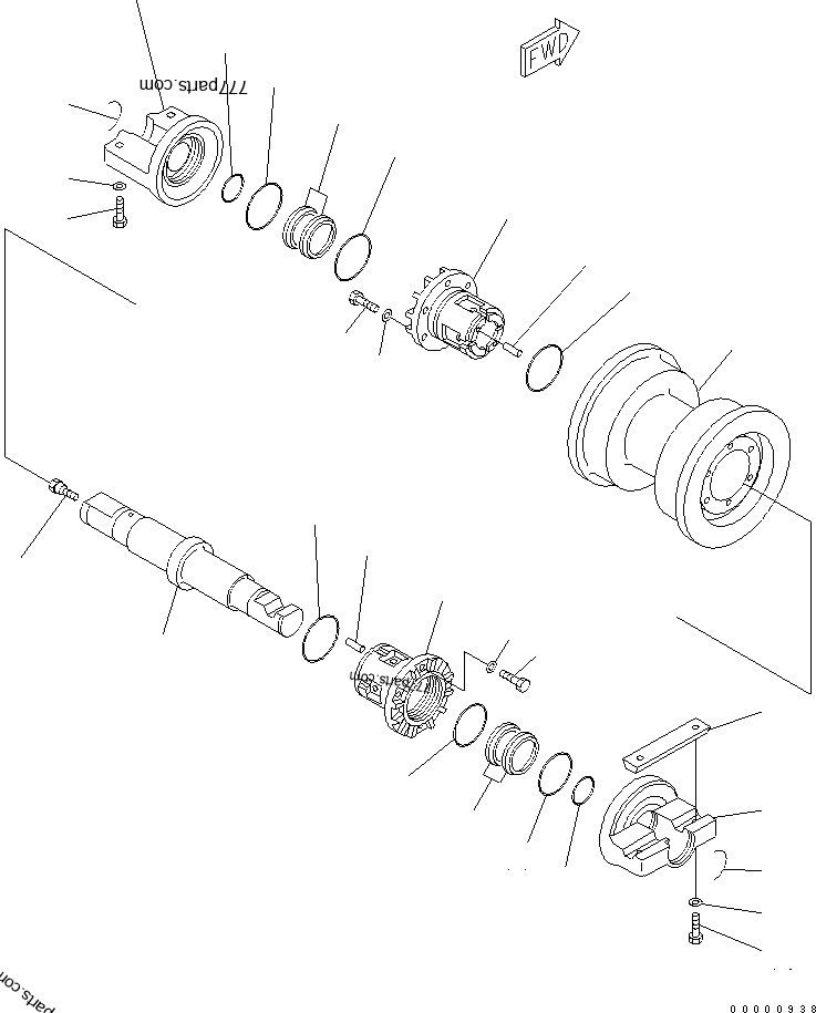 154-30-01021 TRACK ROLLER ASS'Y,SINGLE - 1543001021