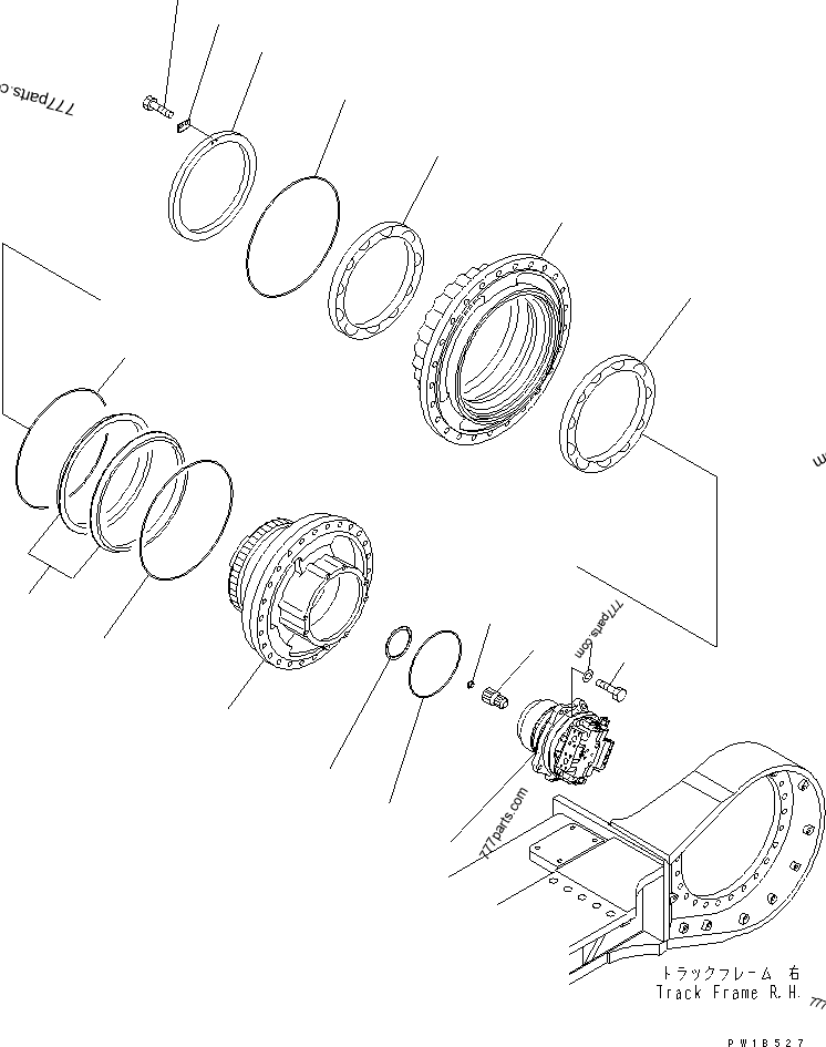 TRACK FRAME (FINAL DRIVE) (SHAFT AND HUB) (R.H.)(#31001