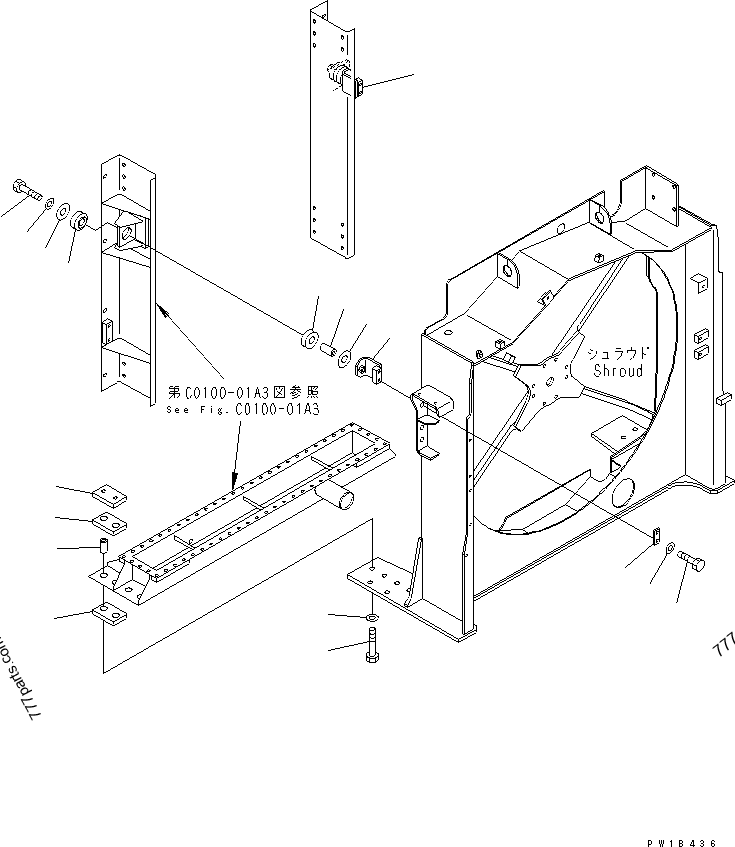 COOLING (RADIATOR AND OIL COOLER MOUNT)(#31001-) - Hydraulic