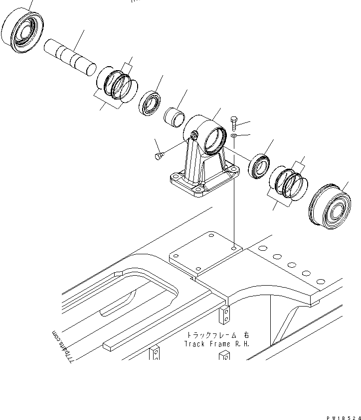 TRACK FRAME (CARRIER ROLLER) (R.H.)(#31001-) - Hydraulic Excavator