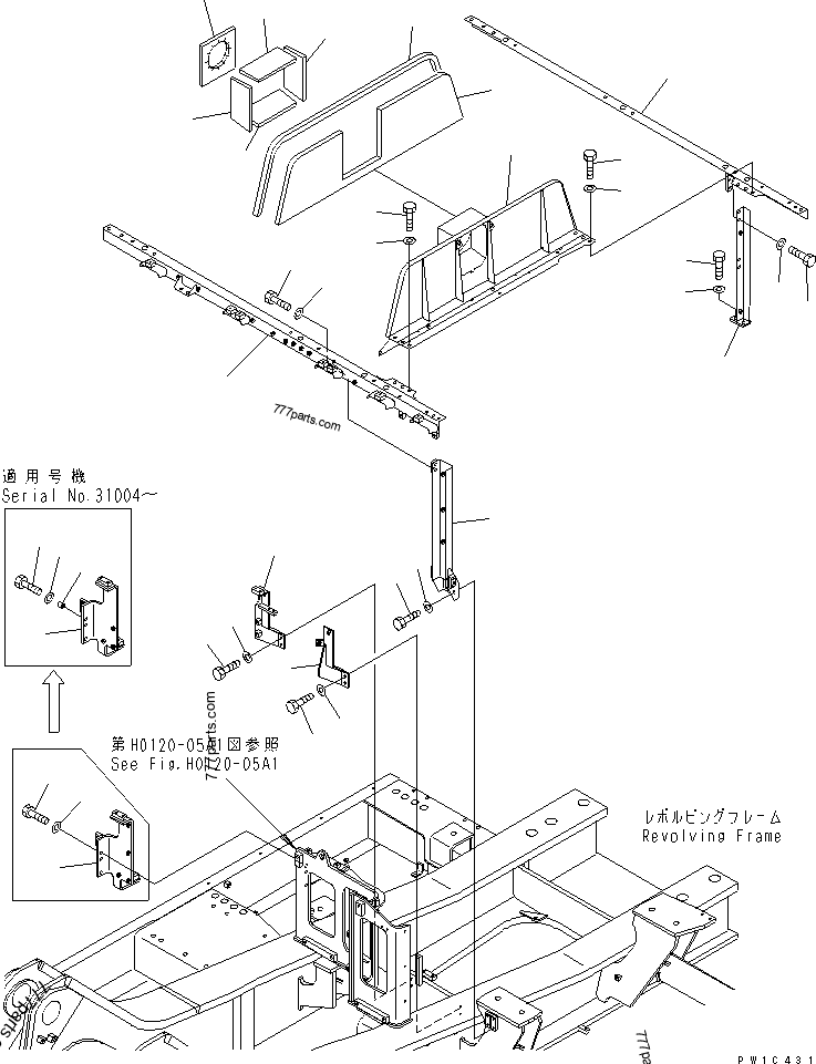 FRAME (ENGINE ROOM) (MACHINE CAB)(#31001-) - Hydraulic Excavator