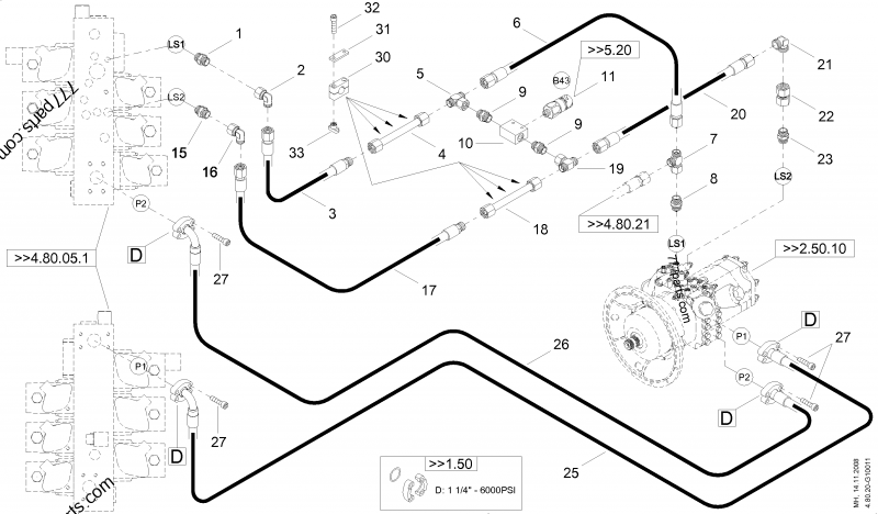 5 606 264 050 Shuttle valve - 5606264050 - Terex spare part 