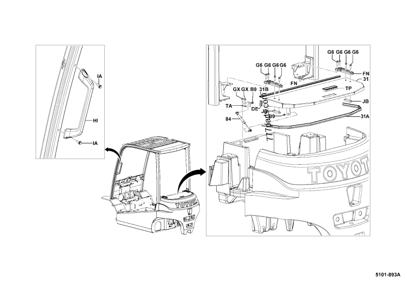 24018T8A2071 COVER SUB-ASSY, RADIATOR - Toyota spare part | 777parts.com