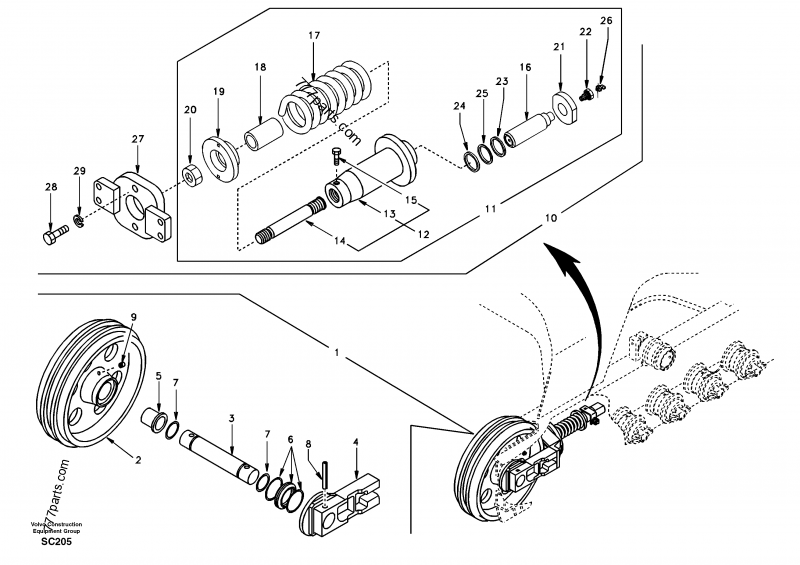 SA 9511-22070 O-ring - 951122070 - Volvo spare part | 777parts.com